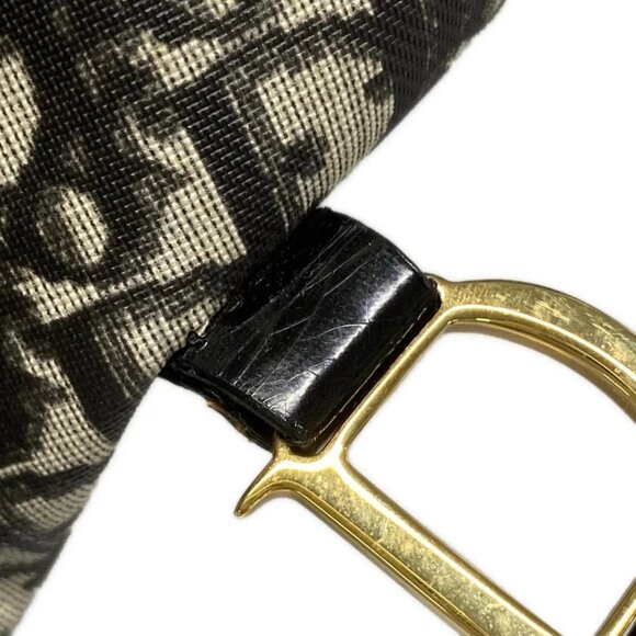 DIOR/ChristianDior Trotteur Cream Black PVC Patent Leather Handbag 674-082025 - Picture 9 of 14